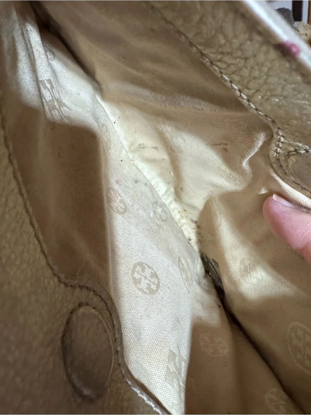 Tory Burch gold clutch bag